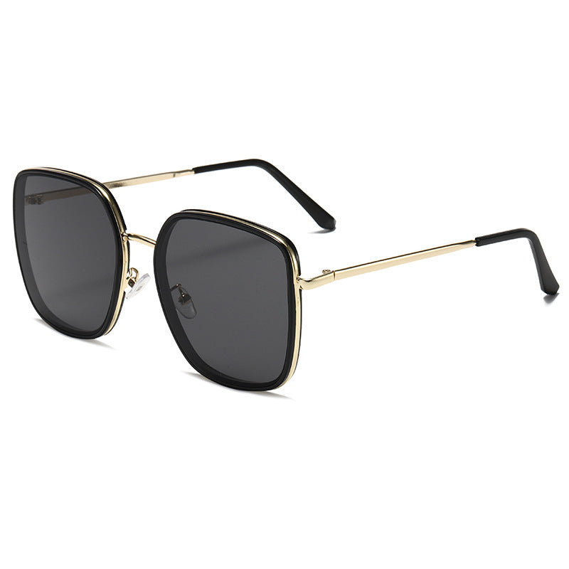 Damen quadratische Sonnenbrille mit luxuriösem Metallrahmen und UV-Schutz Brehn