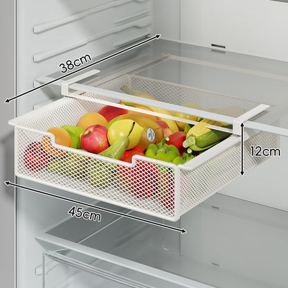 Schiebbares Mesh-Kühlschrank-Ausziehregal-Organizer mit verstellbaren Schienen