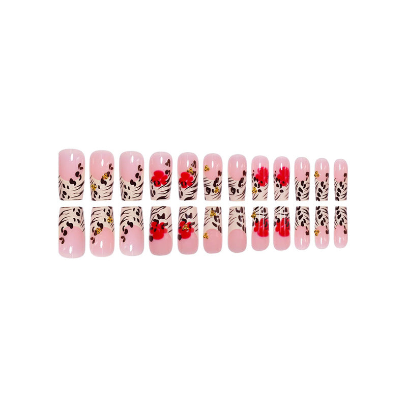 Florale und Tiermuster Press-On Nagelkunst Brehn