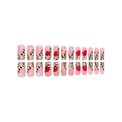 Florale und Tiermuster Press-On Nagelkunst Brehn