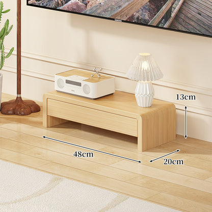 Niedrige massive Holz-TV-Medienkonsole Bank mit offenen rechteckigen Beinen