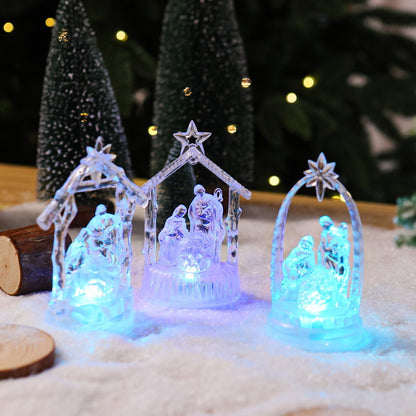 Beleuchtete Weihnachtskrippe mit LED-Effekten Brehn