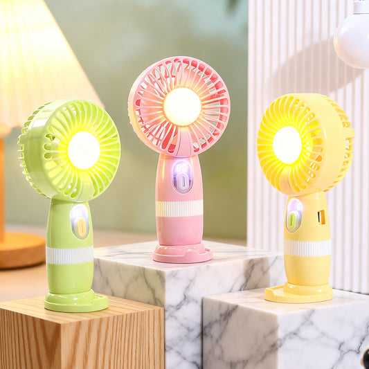Damen Tragbarer USB-Lüfter mit LED-Beleuchtung und digitaler Anzeige Brehn