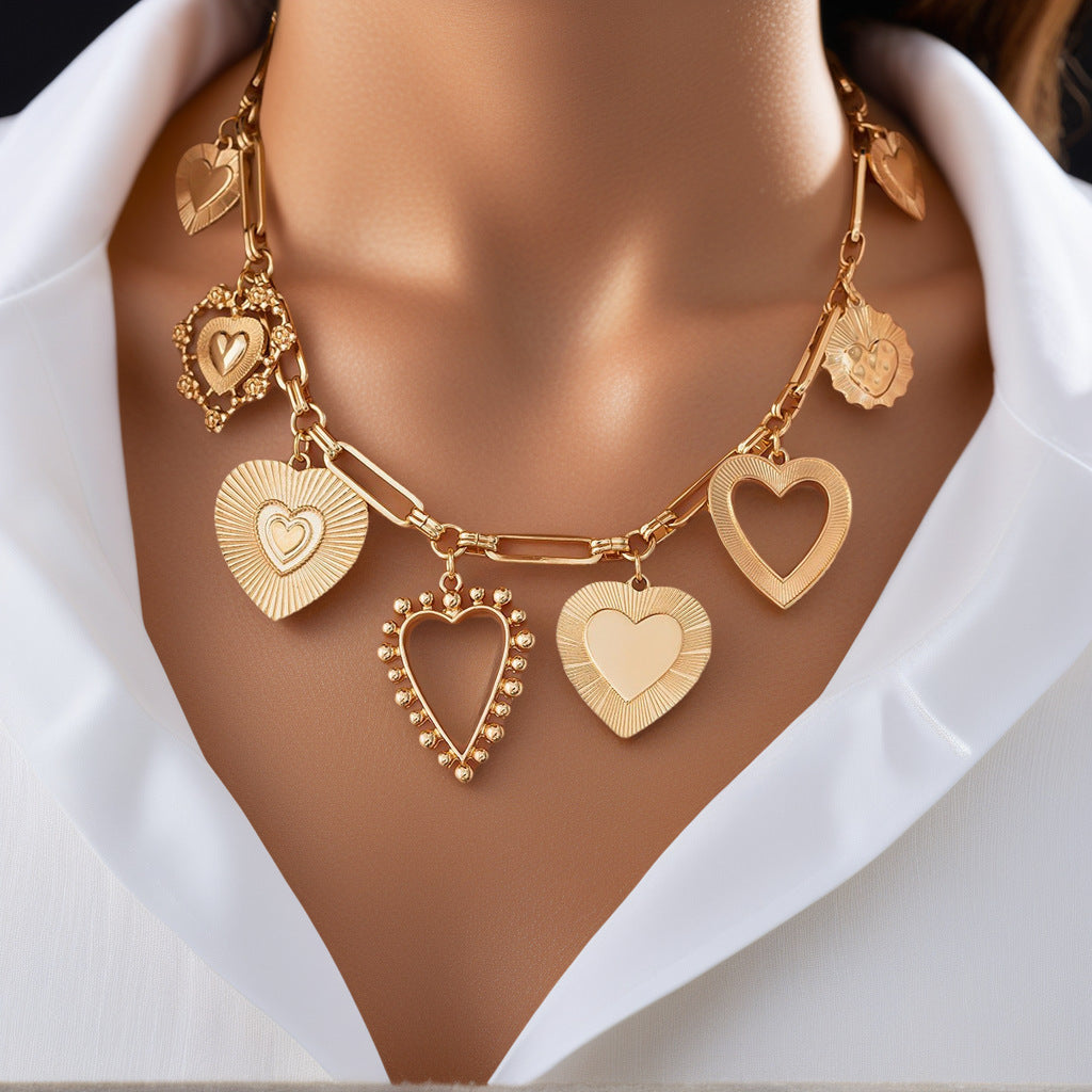 Brehn | Chunky Herz Charm Halskette