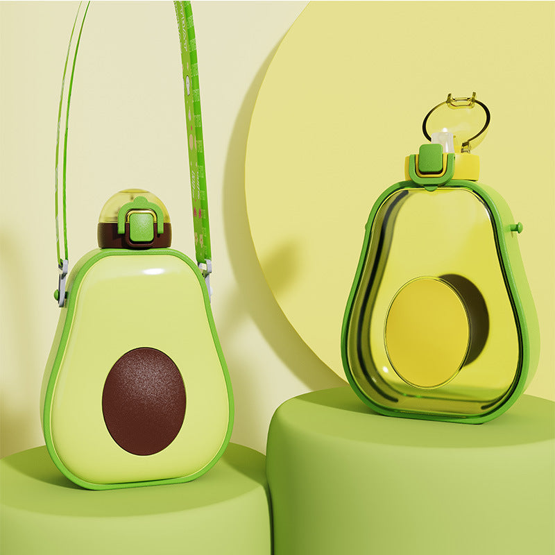 Damen Avocado Trinkflasche mit auslaufsicherem Verschluss und integriertem Tragegurt Brehn