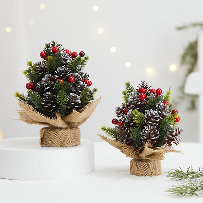 Künstlicher schneebedeckter Kieferntischschmuck