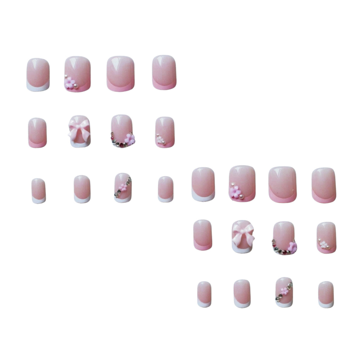 Florale und Edelstein Akzent Nagelkunst Set
