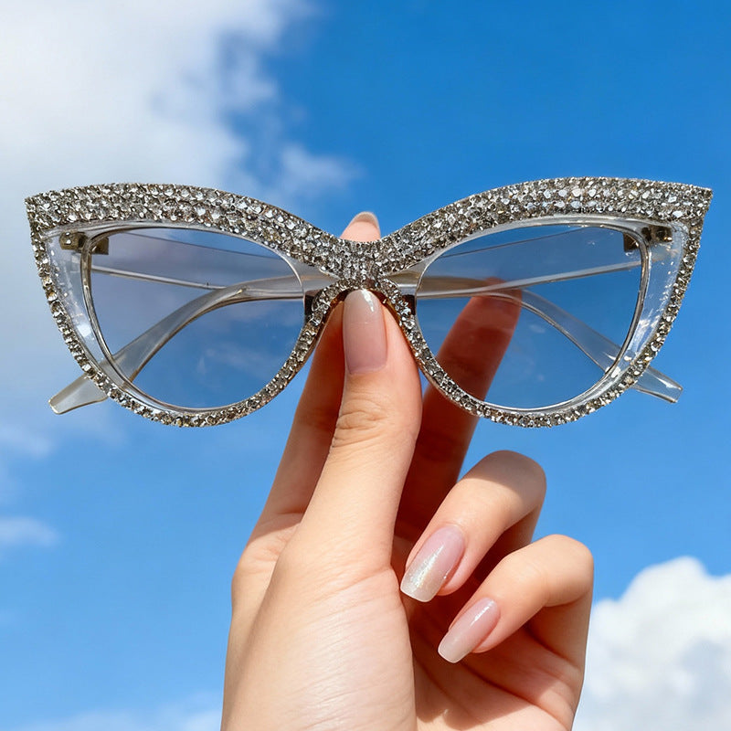 Rhinestone-beschmückte Cat-Eye-Brillen Brehn
