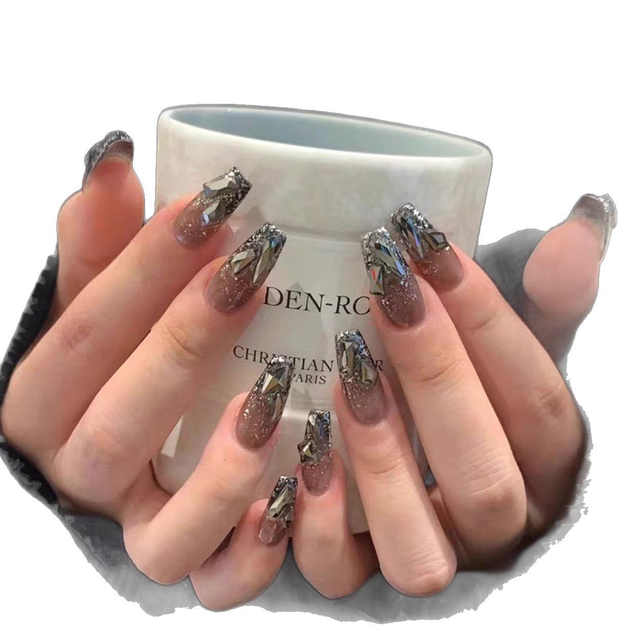 Glamouröse mit Kristallen verzierte Press-On-Nagelset Brehn 1787395125