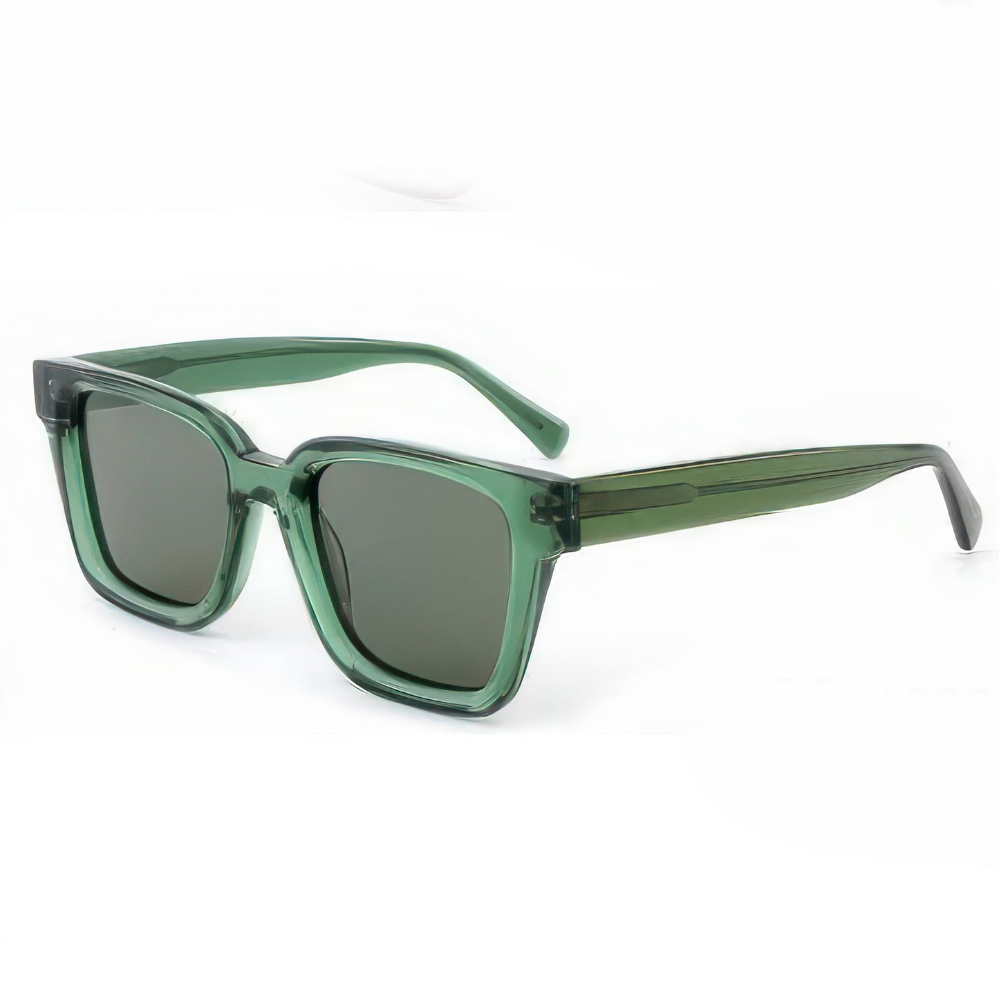 Damen modische quadratische Sonnenbrille mit transparentem Kunststoffrahmen und polarisierten Gläsern Brehn