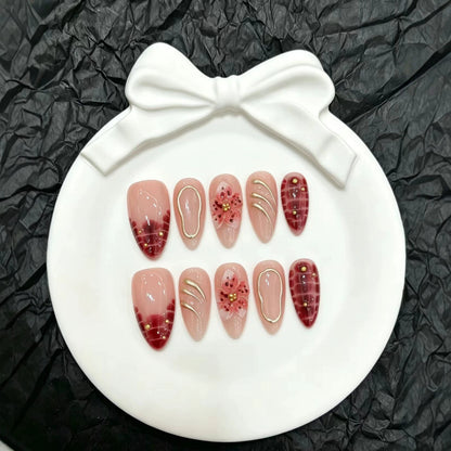 Künstlerisches Floral Press-On Nagelset  1791774628