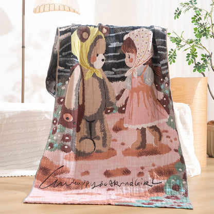 Damen Kuscheldecke mit charmantem Bärenmotiv Brehn