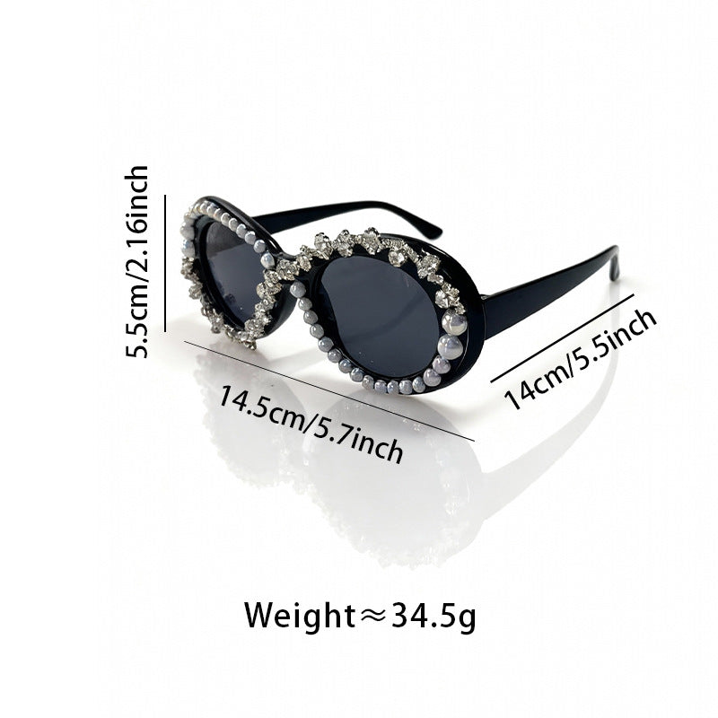 Elegante perlenverzierte Katzenaugen-Sonnenbrille Brehn