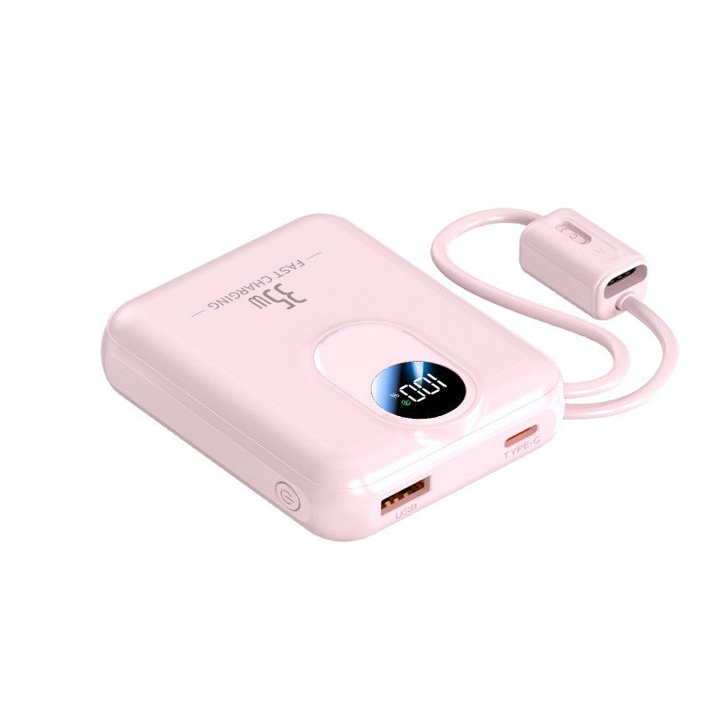 Powerbank mit Schnellladefunktion und Integrierten Ladekabeln Brehn