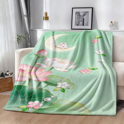 Elegante Blumenmuster Fleece Decke