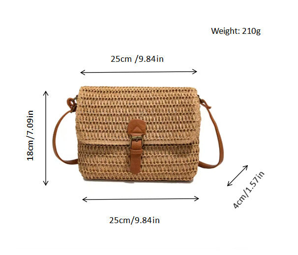 Handtasche Aus Geflochtenem Naturmaterial mit Verstellbarem Tragriemen Brehn