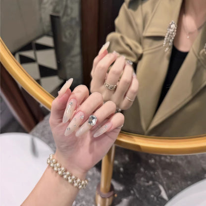 Strass-Besetzte Stiletto Nagelverlängerungen