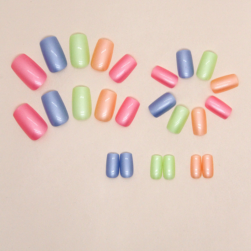 Iridescent Metallic Press-On Nail Set Brehn