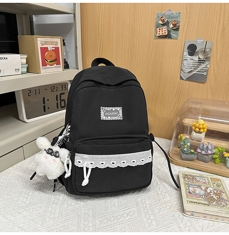 Niedlicher bestickter Multi-Taschen-Schulranzen