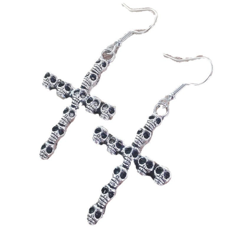 Gothic Skull Cross Ohrringe Brehn