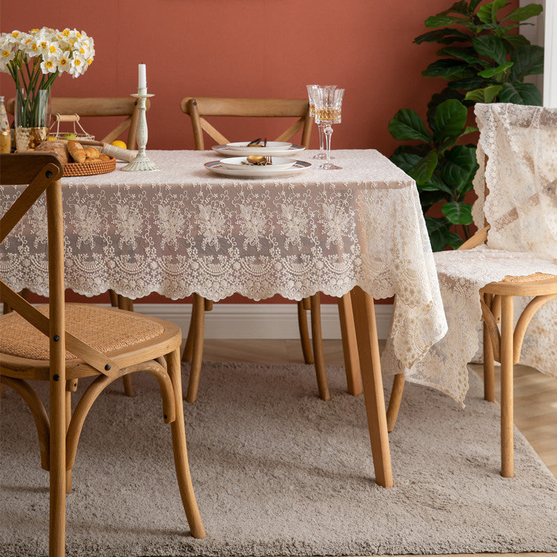 Spitzenüberzug Tischdecke