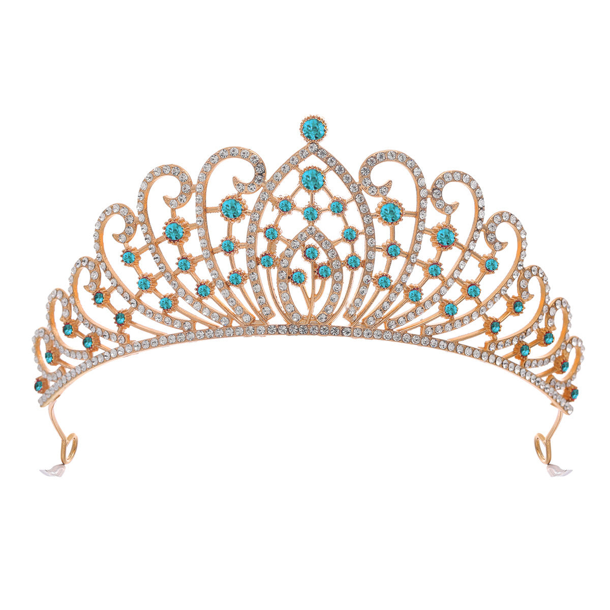 Damen Elegante Strass-Tiara mit floralen Details Brehn