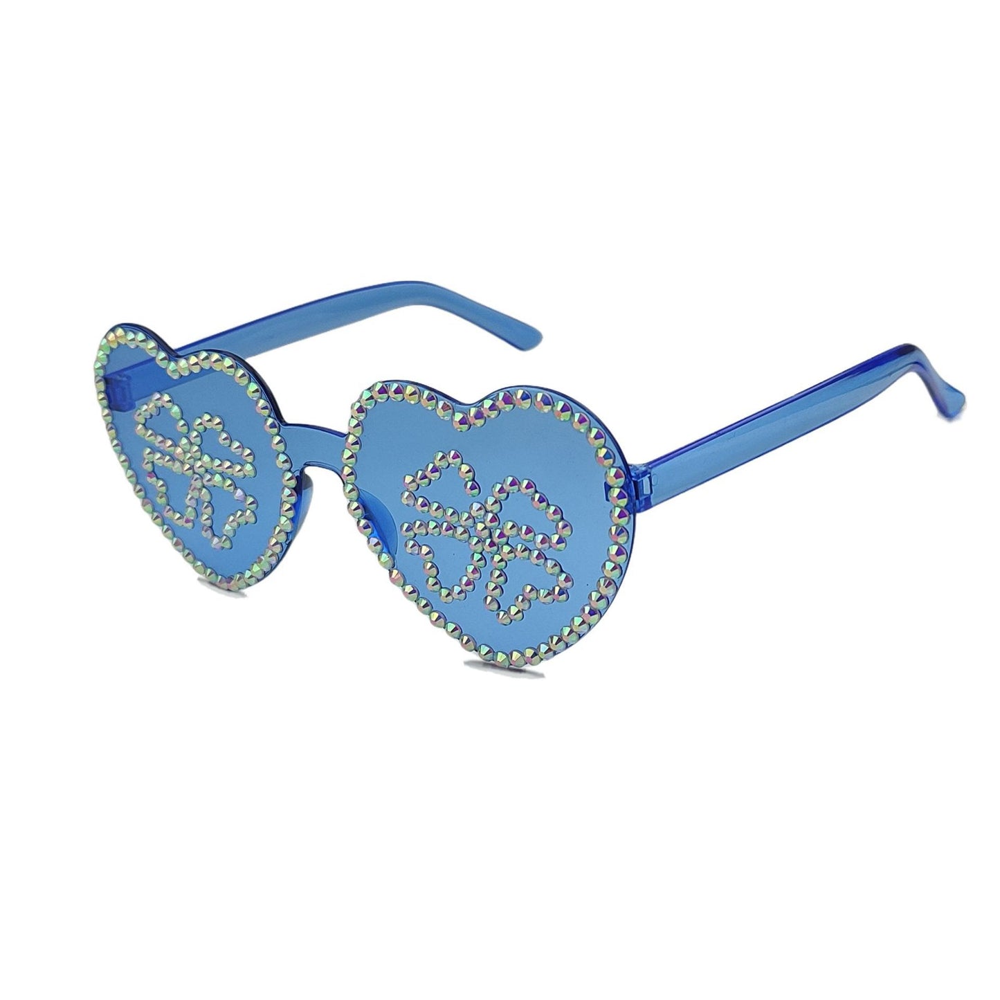 Damen Herzförmige Sonnenbrille mit funkelndem Strassmuster Brehn