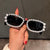 Damen modische Sonnenbrille mit luxuriösem Perlenrahmen Brehn