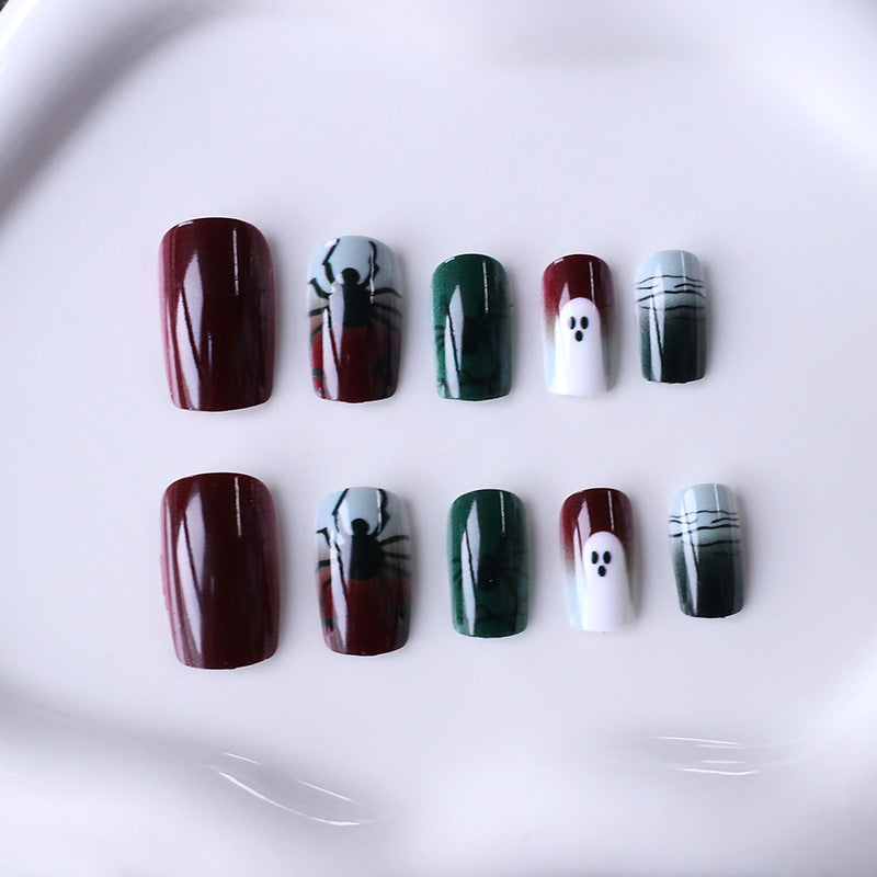 Halloween-Themen-Spinne und Geist Nagelkunst Brehn