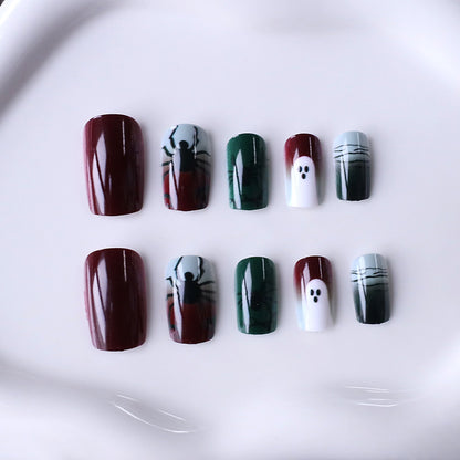 Halloween-Themen-Spinne und Geist Nagelkunst Brehn