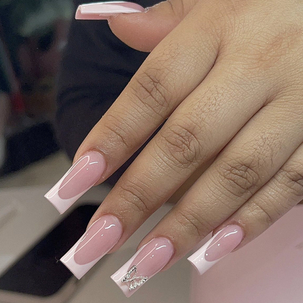 Elegante Lange Quadratische Acryl Nagelverlängerungen Brehn