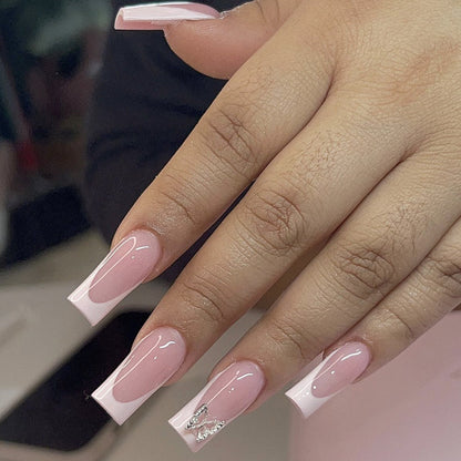 Elegante Lange Quadratische Acryl Nagelverlängerungen Brehn