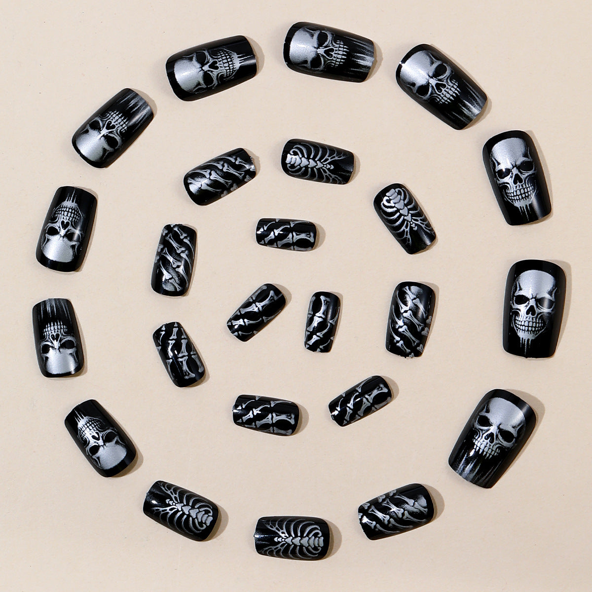 Gothic Skeleton Nagelkunst Set Brehn
