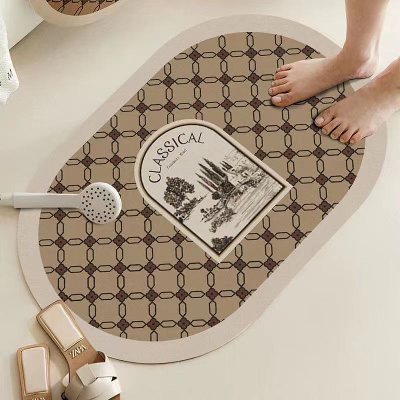 Elegante ländlich inspirierte Badezimmermatte Brehn