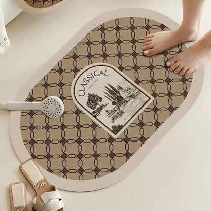 Elegante ländlich inspirierte Badezimmermatte Brehn