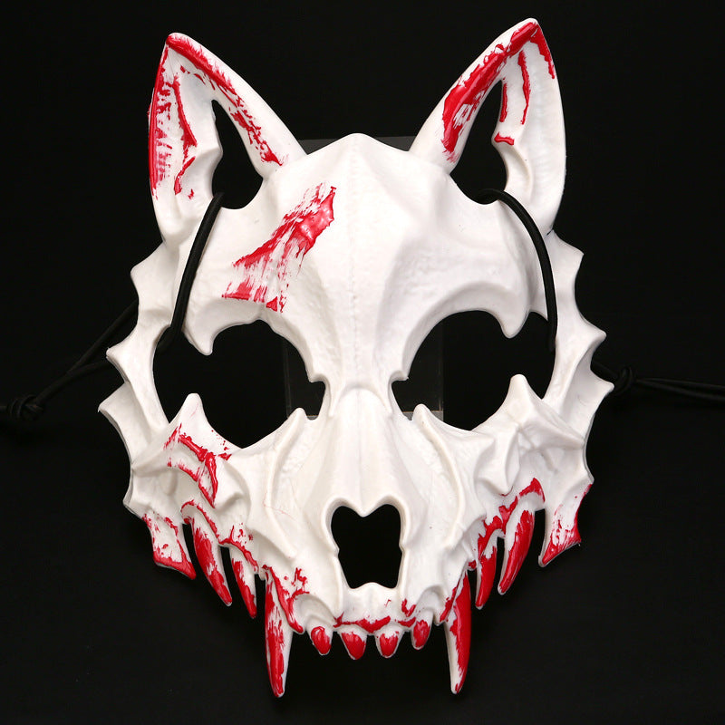 Halbgesichtsmaske mit fletschenden Vampirzähnen und verstellbarem Gummiband