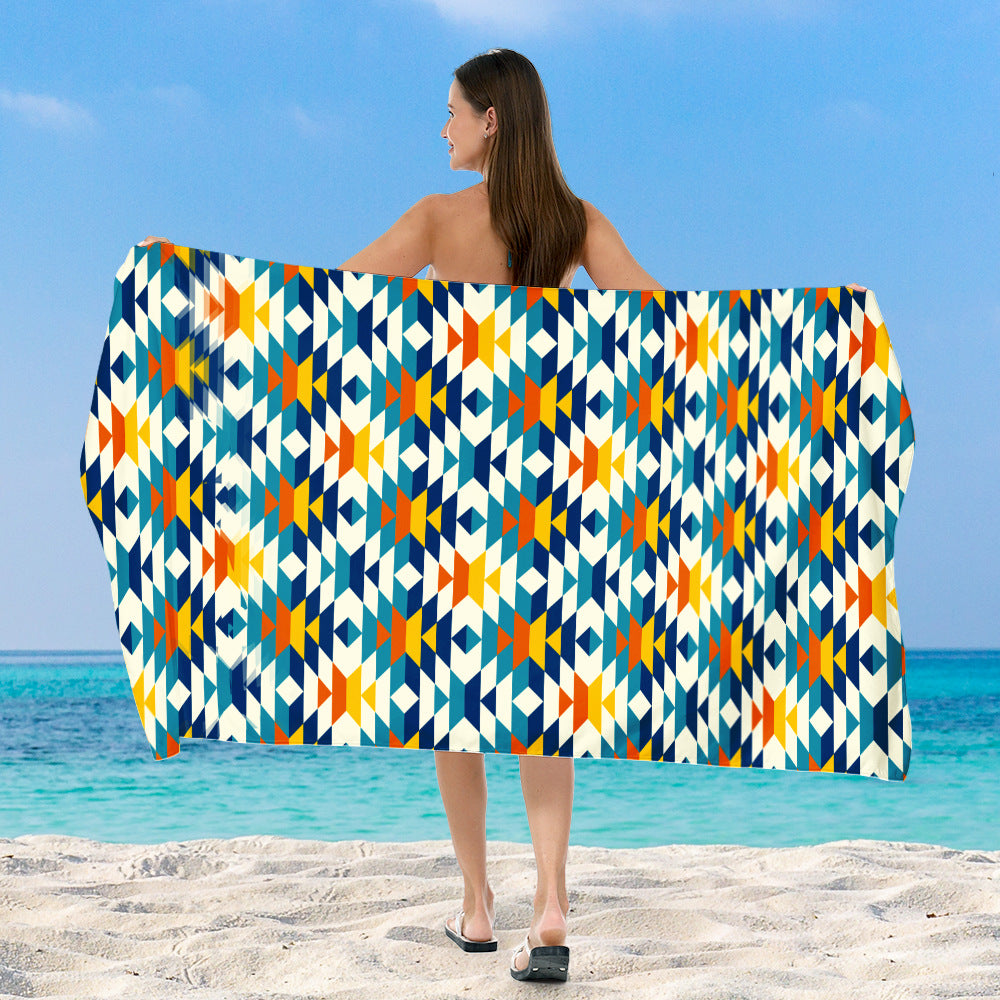 großzügig geschnittenes Strandtuch mit elegantem Mosaikdesign Brehn