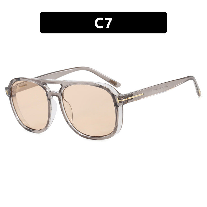 Damen quadratische Sonnenbrille mit luxuriösem Kunststoffrahmen und verspiegelten Gläsern Brehn