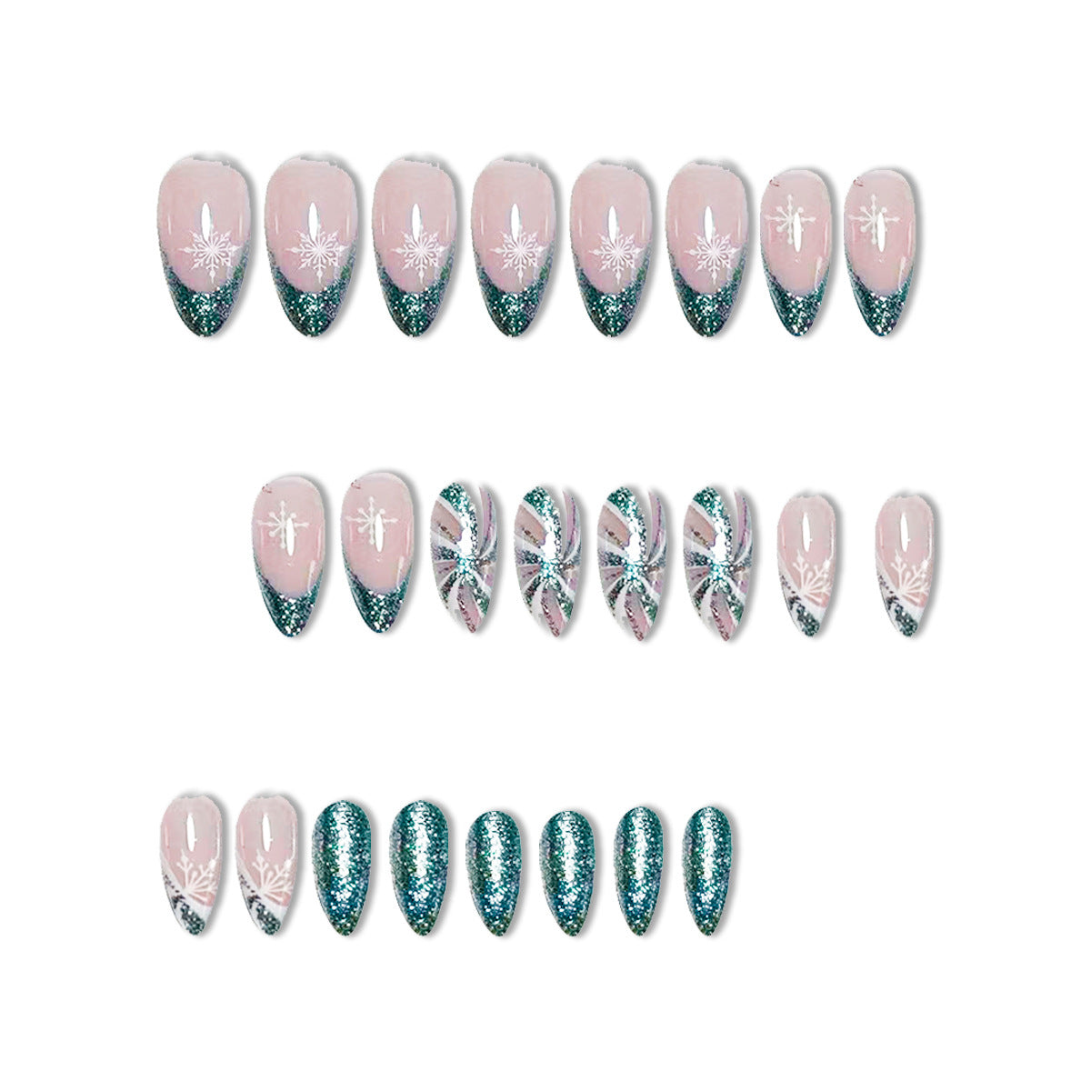 Elegante Glitzer-Nagelkunst-Verstärkungen Brehn