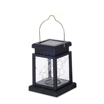 Outdoor Hängende LED Faux-Kerze Glas-Pane Solar Laterne Brehn