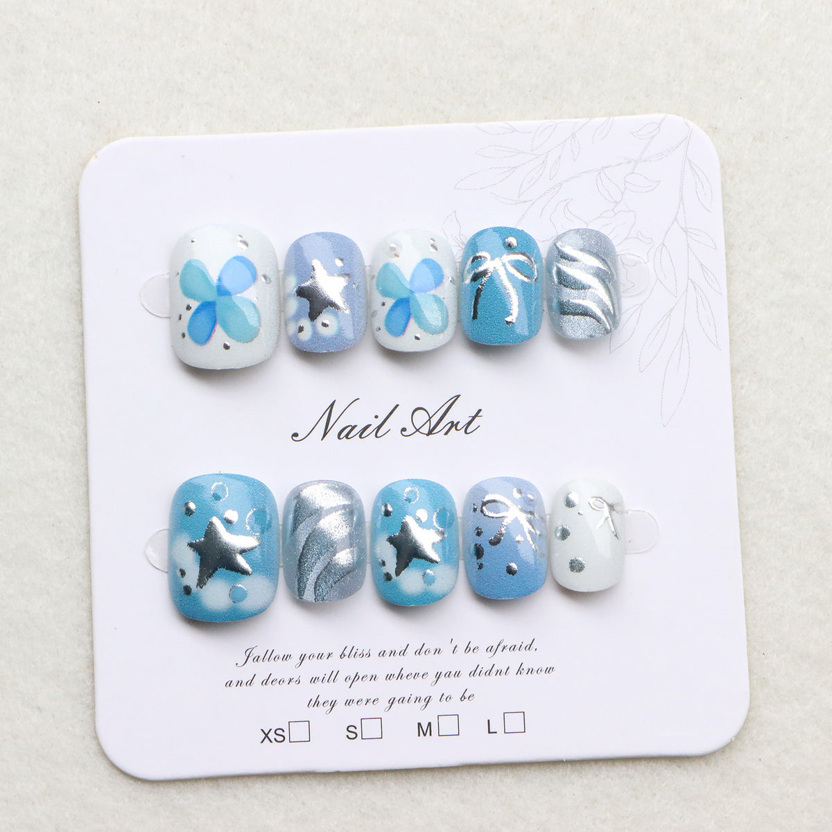 Künstlerisches Stern- und Bogen-Aufkleber-Nagelset Brehn