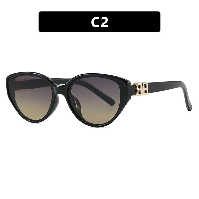 Damen modische Cat-Eye Sonnenbrille mit elegantem Metallrahmen und UV-Schutz Brehn