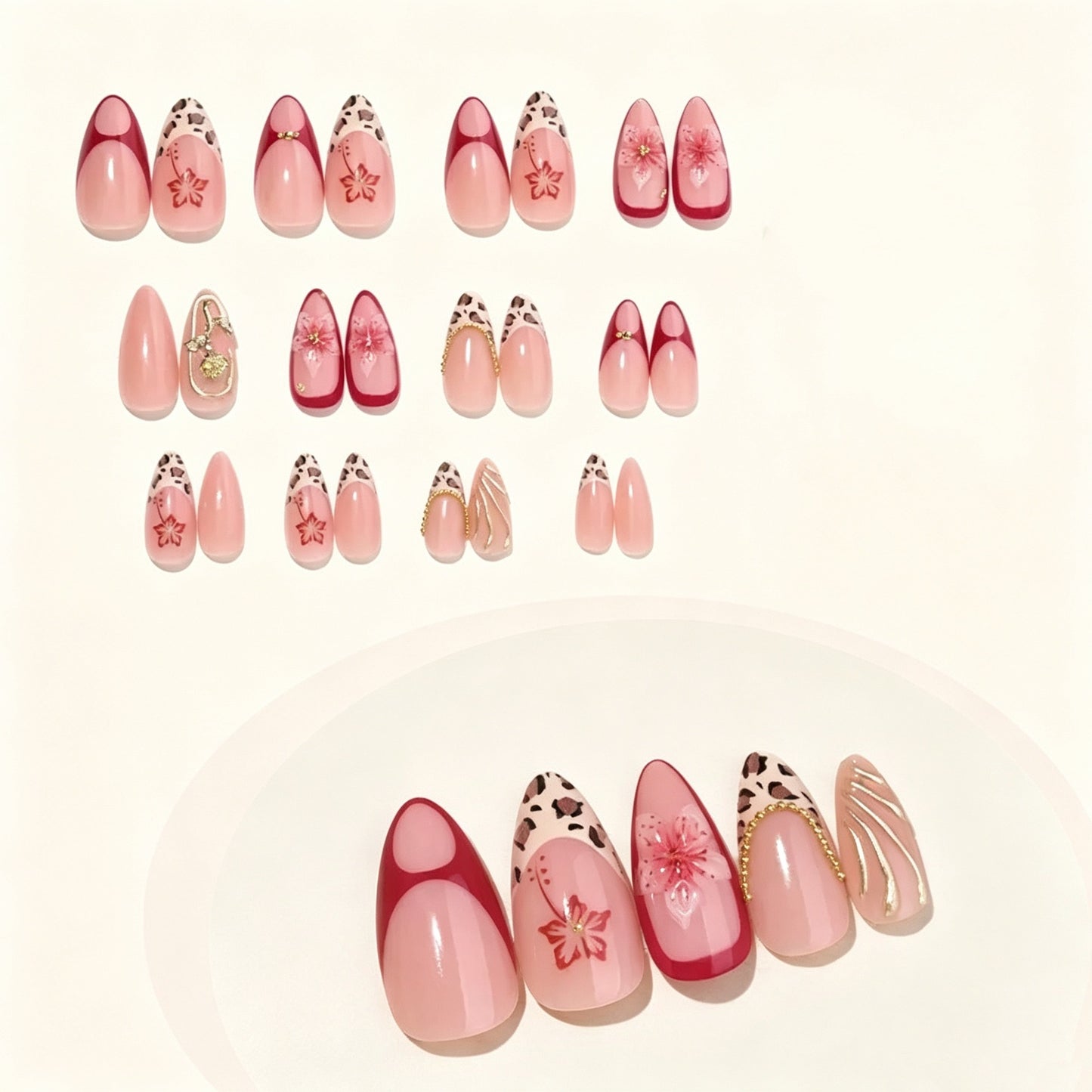 Florales Design Acryl-Nagelset Brehn