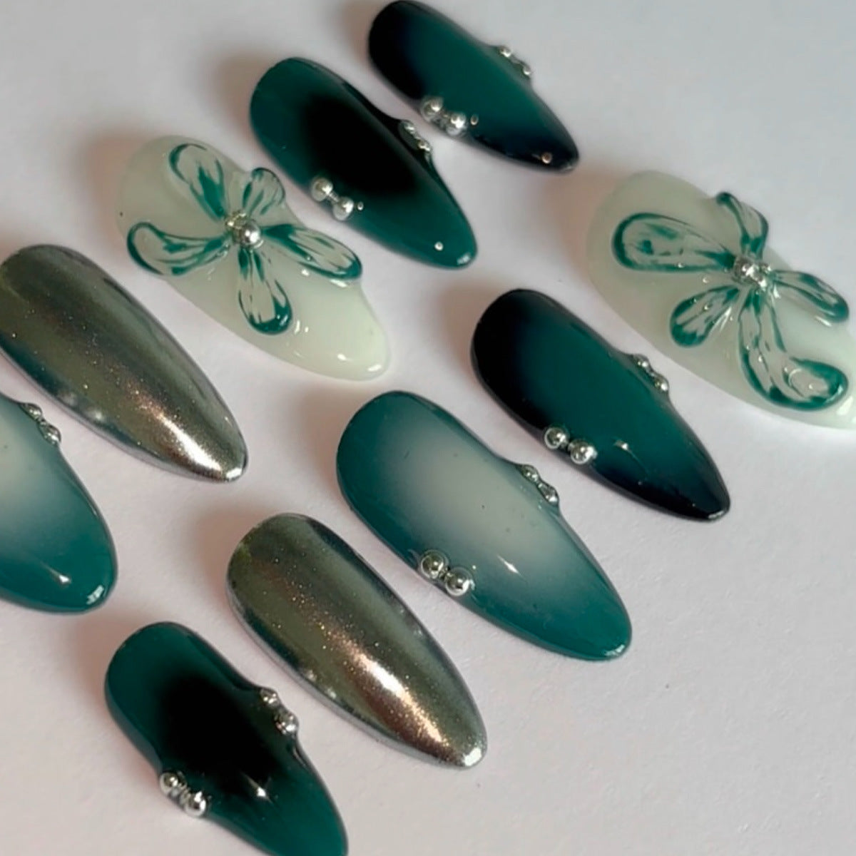 Premium Künstlerische Press-On Nail Set Brehn