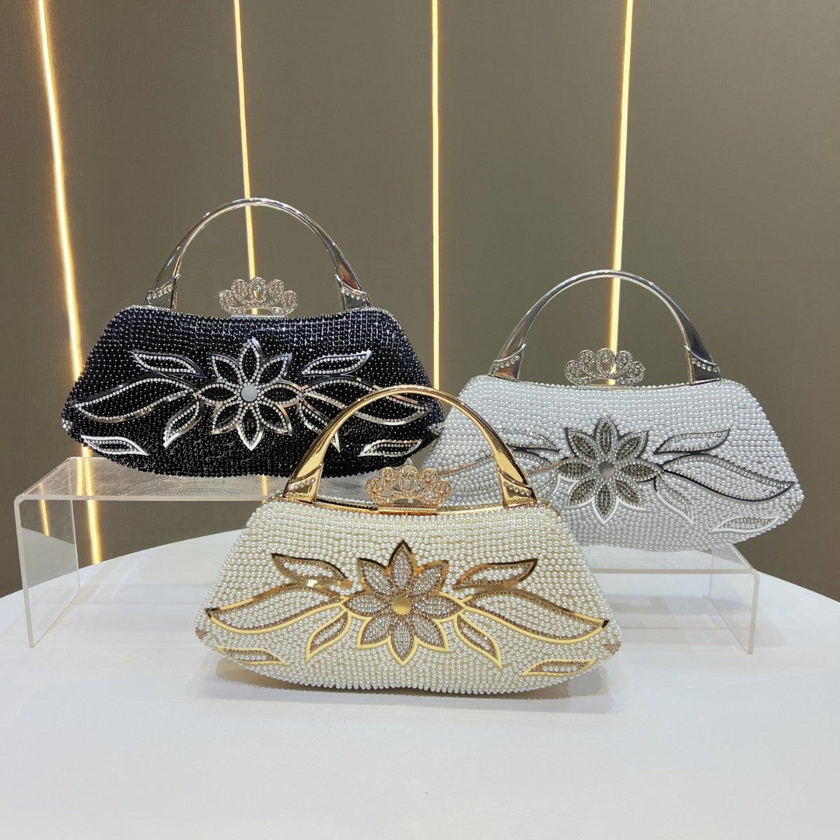 Luxuriöse Perlenabende Handtasche