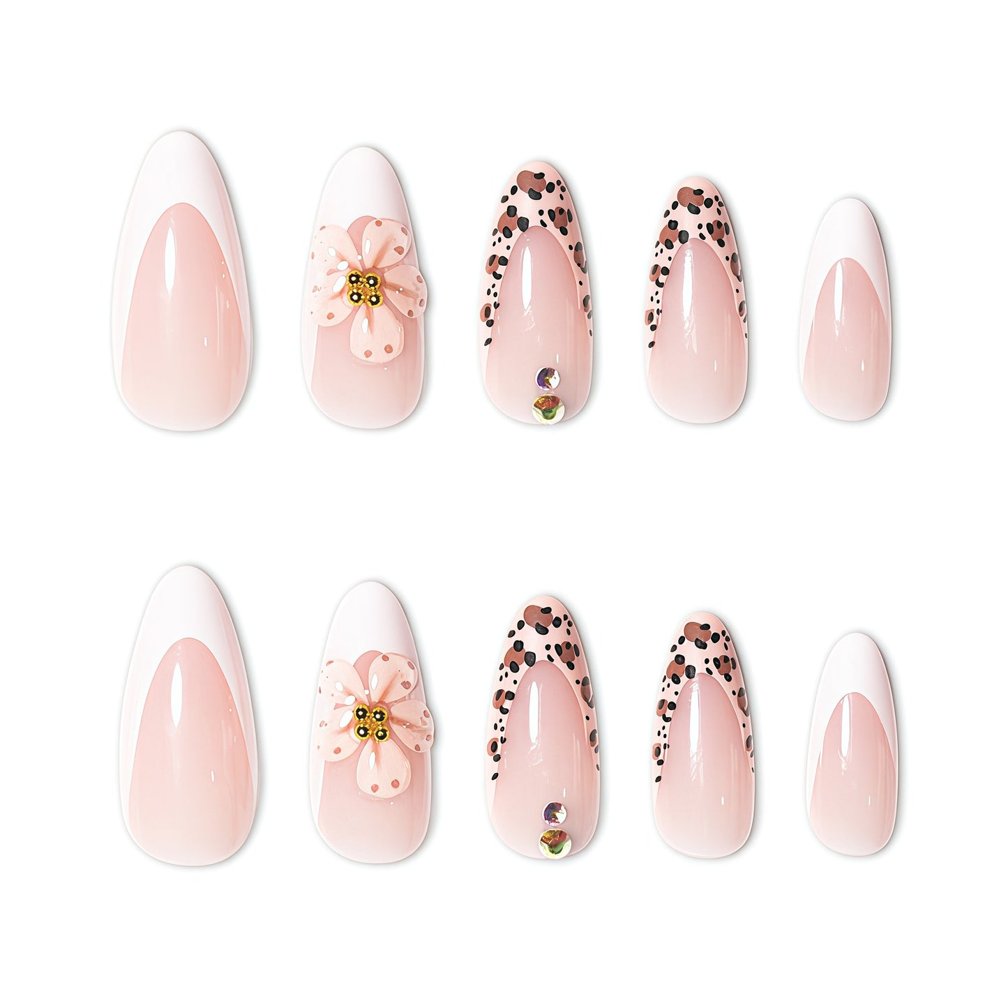 Elegante Blumen Dekor Aufkleben Nagelverlängerungen Brehn