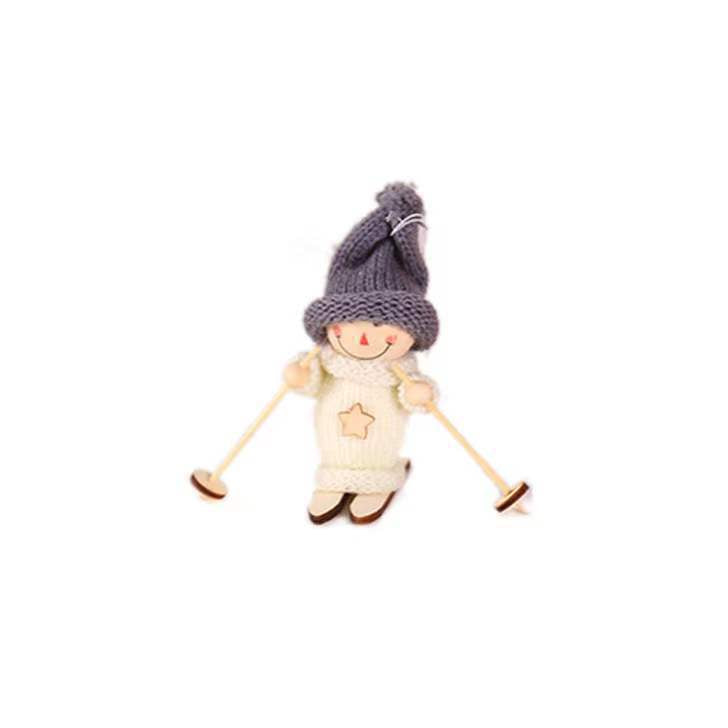 Dekorative Weihnachtsmannfigur im Skistil