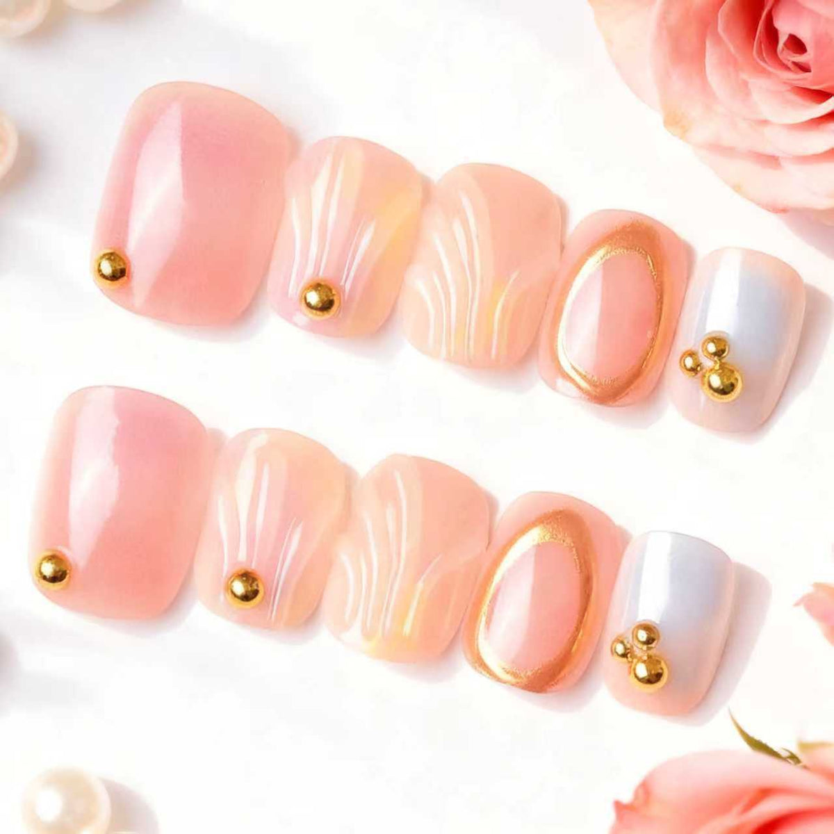 Elegantes dekoratives Press-On-Nagelkunst-Set Brehn