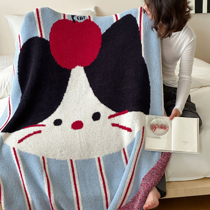 Übergroße Chenille Jacquard-Decke mit cartoonhaftem Welpenmotiv