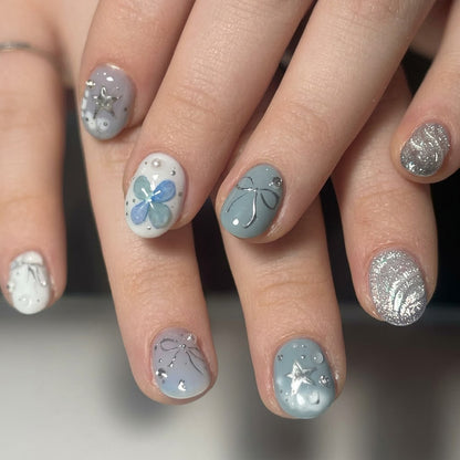 Thematische vom Ozean inspirierte Press-On Nagelset